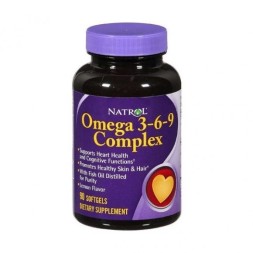 Жирные кислоты (Омега жиры) Natrol Omega 3-6-9 Complex  (60 капс)