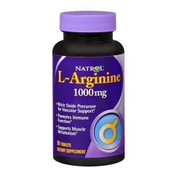 Донаторы оксида азота для пампинга Natrol L-Arginine 1000 мг  (50 таб)