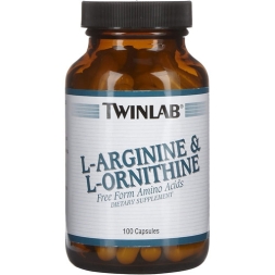 Донаторы оксида азота для пампинга Twinlab L-Arginine &amp; L-Ornithine  (100 капс)